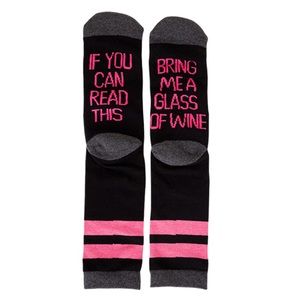 If You Can Read This Bring Me A Glass Of Wine Sock